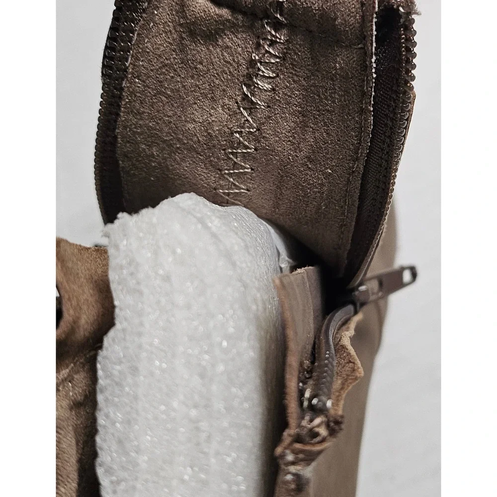 H by Halston HAL Taupe Leather Pointed Toe Wedge Ankle Boots‎ A271616 Womens 5M